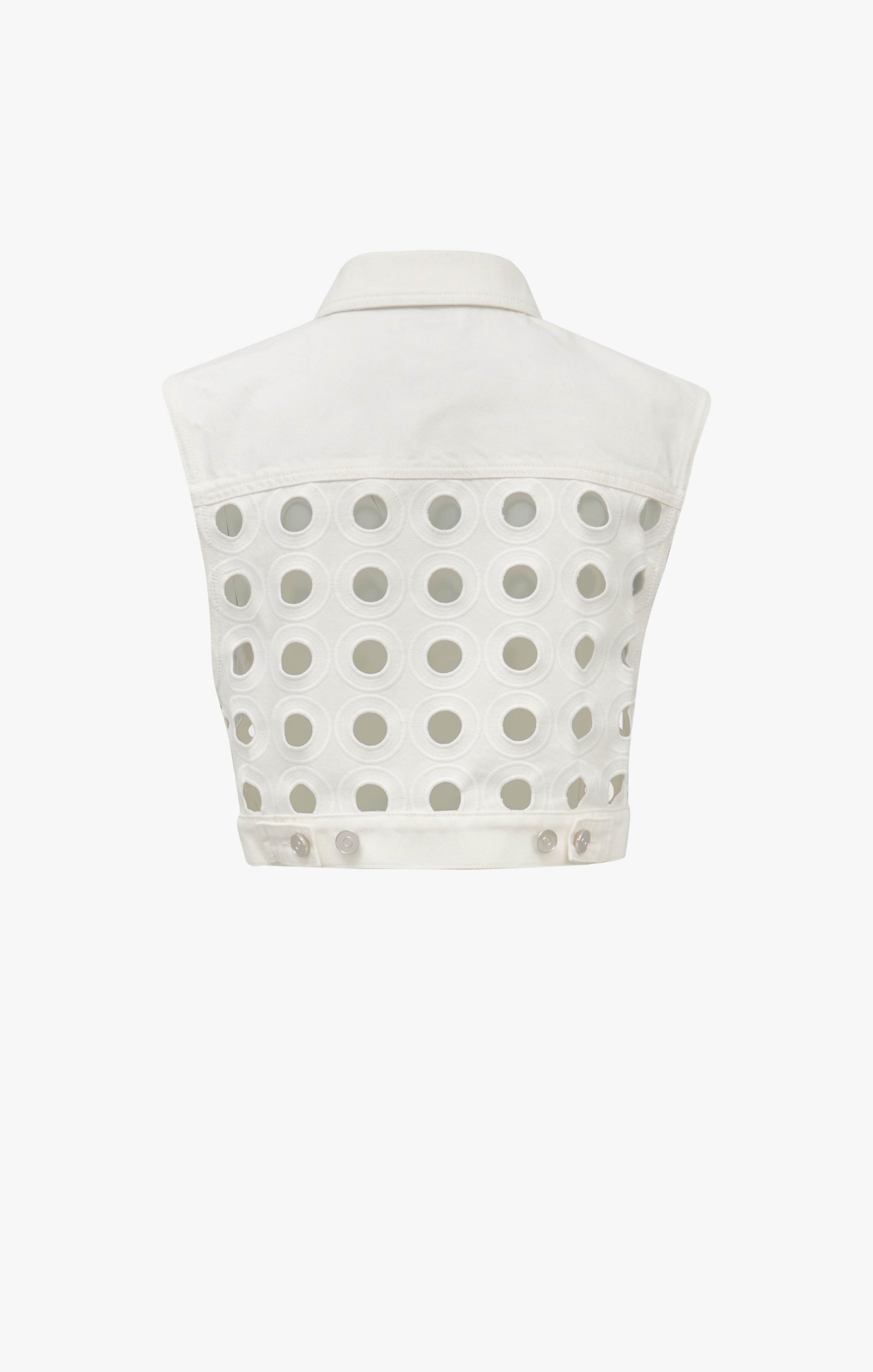 Jacket with circular embroidery - White