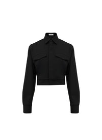 Veste ceinturée en laine - Noir Alaïa