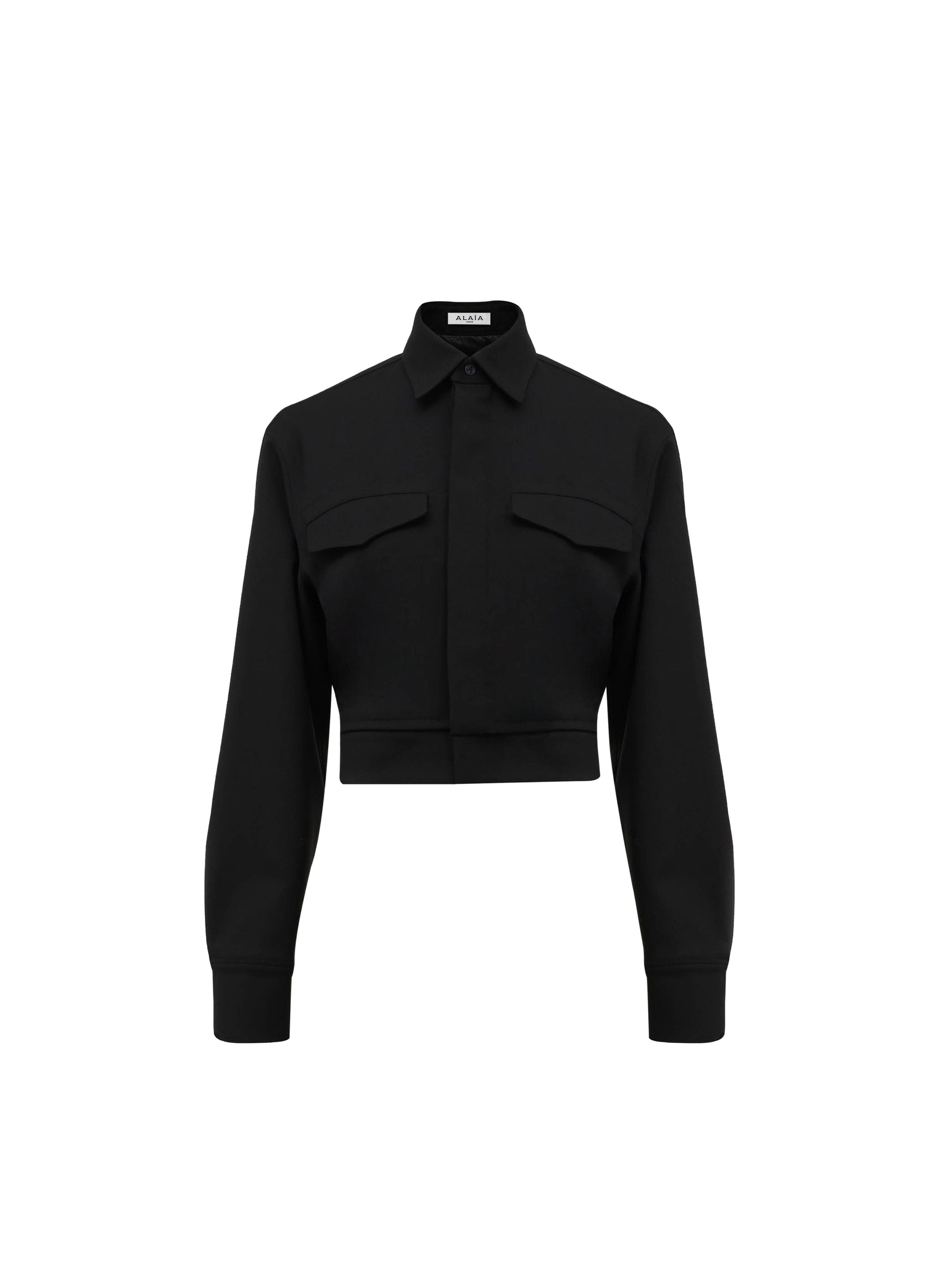 Veste ceinturée en laine - Noir Alaïa