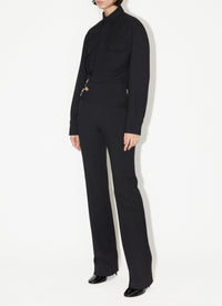 Veste ceinturée en laine - Noir Alaïa
