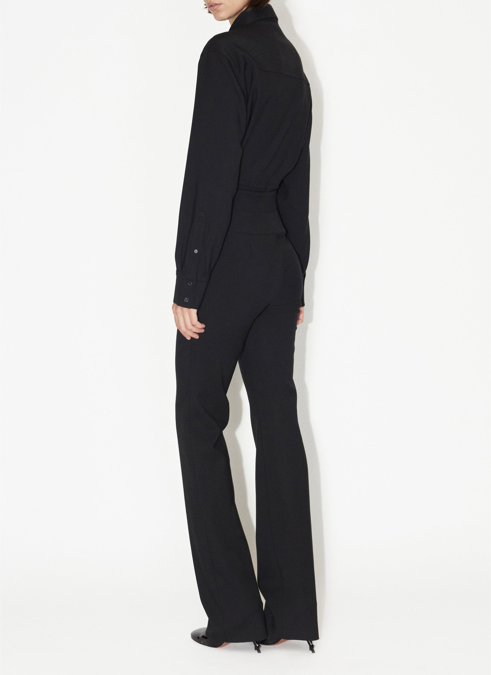 Veste ceinturée en laine - Noir Alaïa