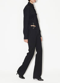 Veste ceinturée en laine - Noir Alaïa