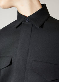 Veste ceinturée en laine - Noir Alaïa
