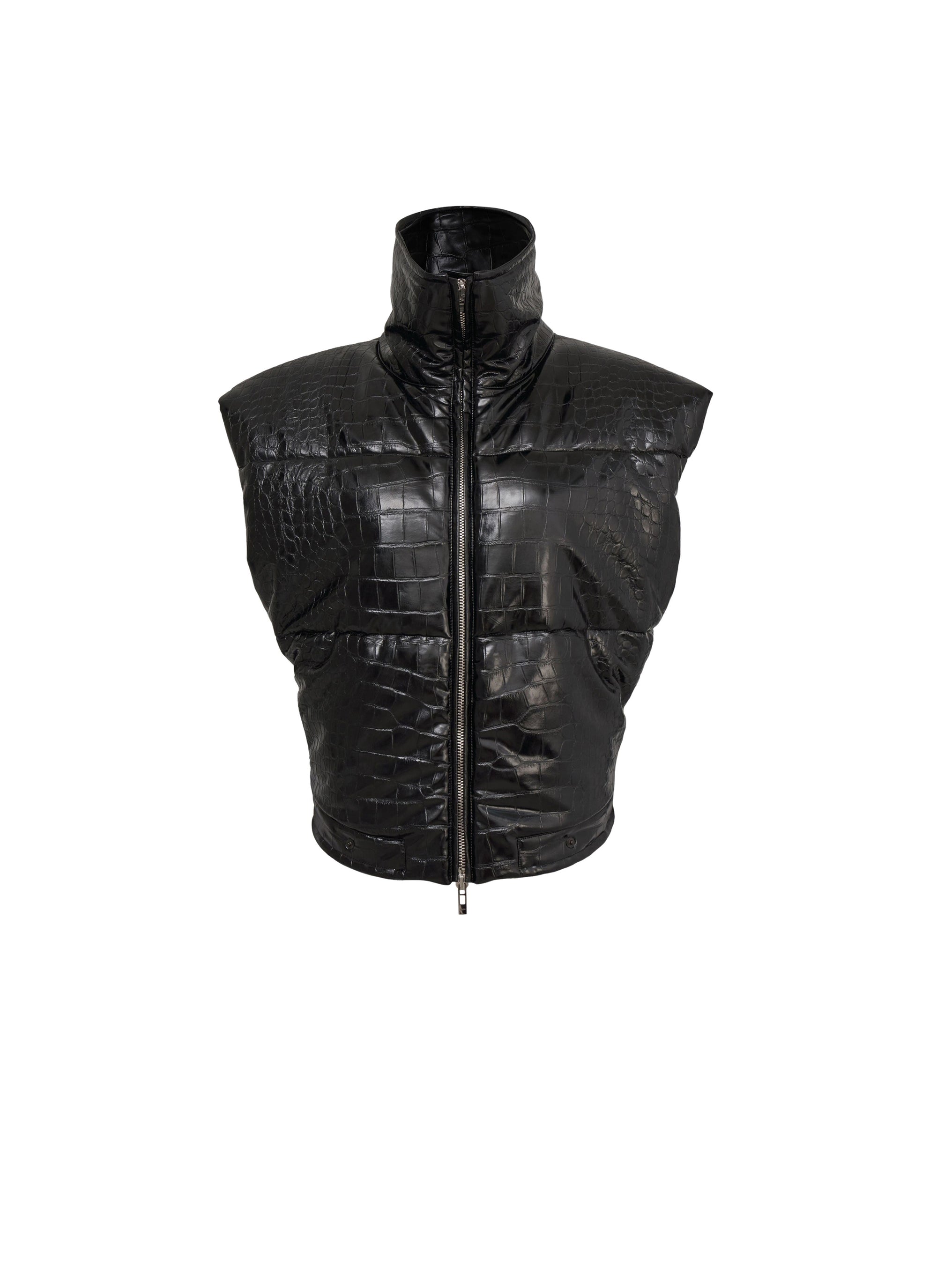 Doudoune embossée croco - Noir Alaïa