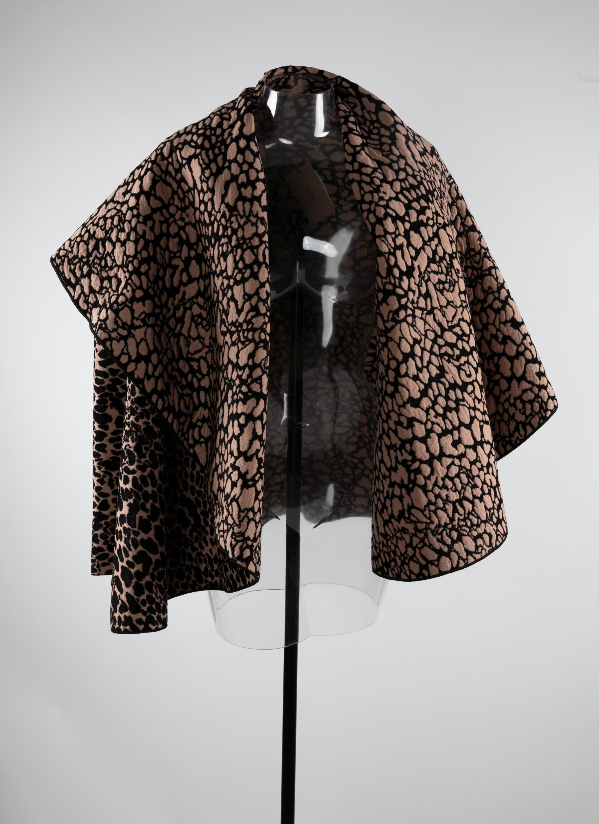 Veste à capuche en laine - Chair & Noir