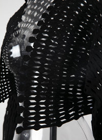Veste à manches longues en dentelle tricotée - Noir