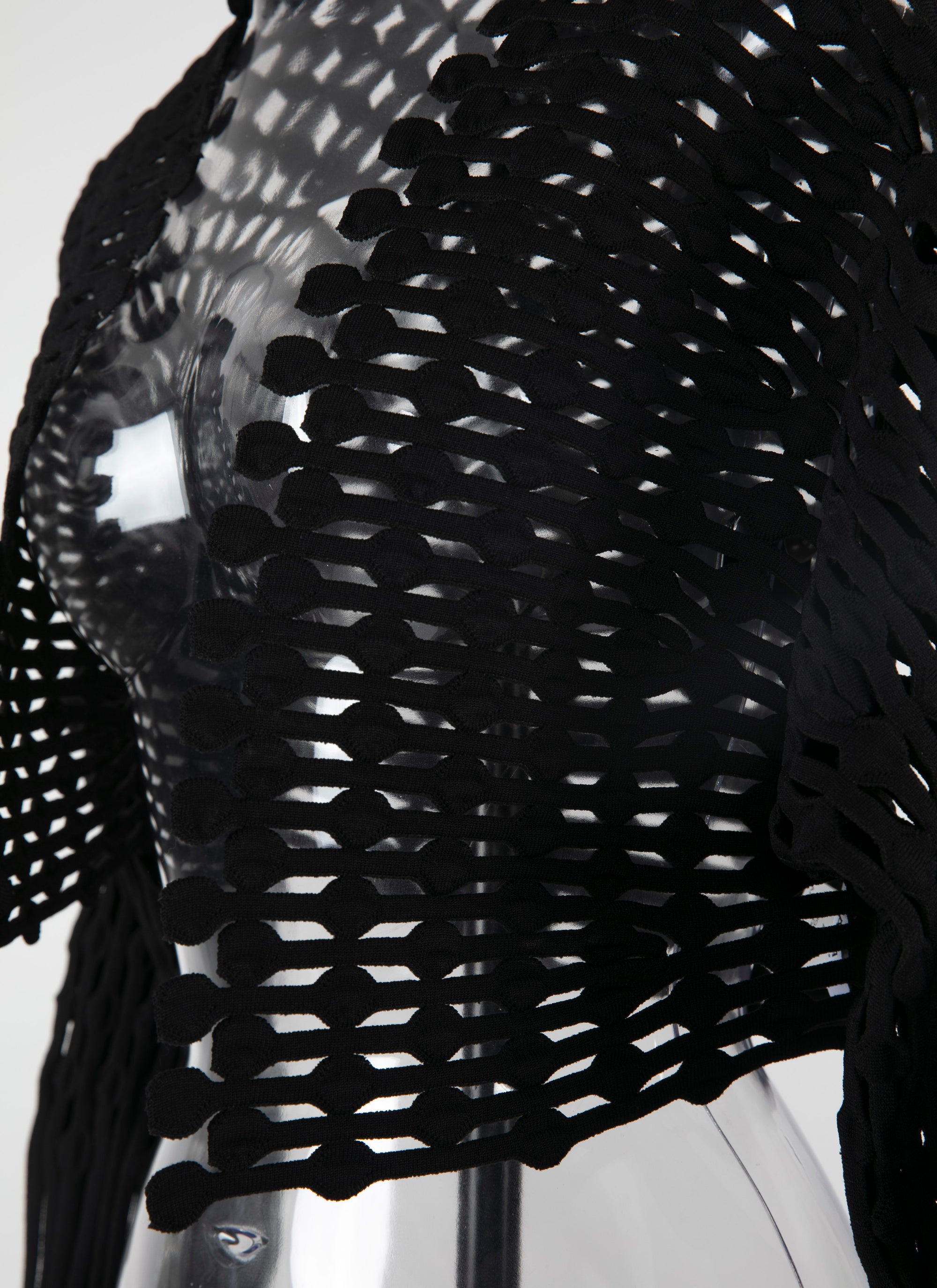 Veste à manches longues en dentelle tricotée - Noir