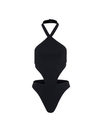One-piece trikini swimming costume - Black Alaïa