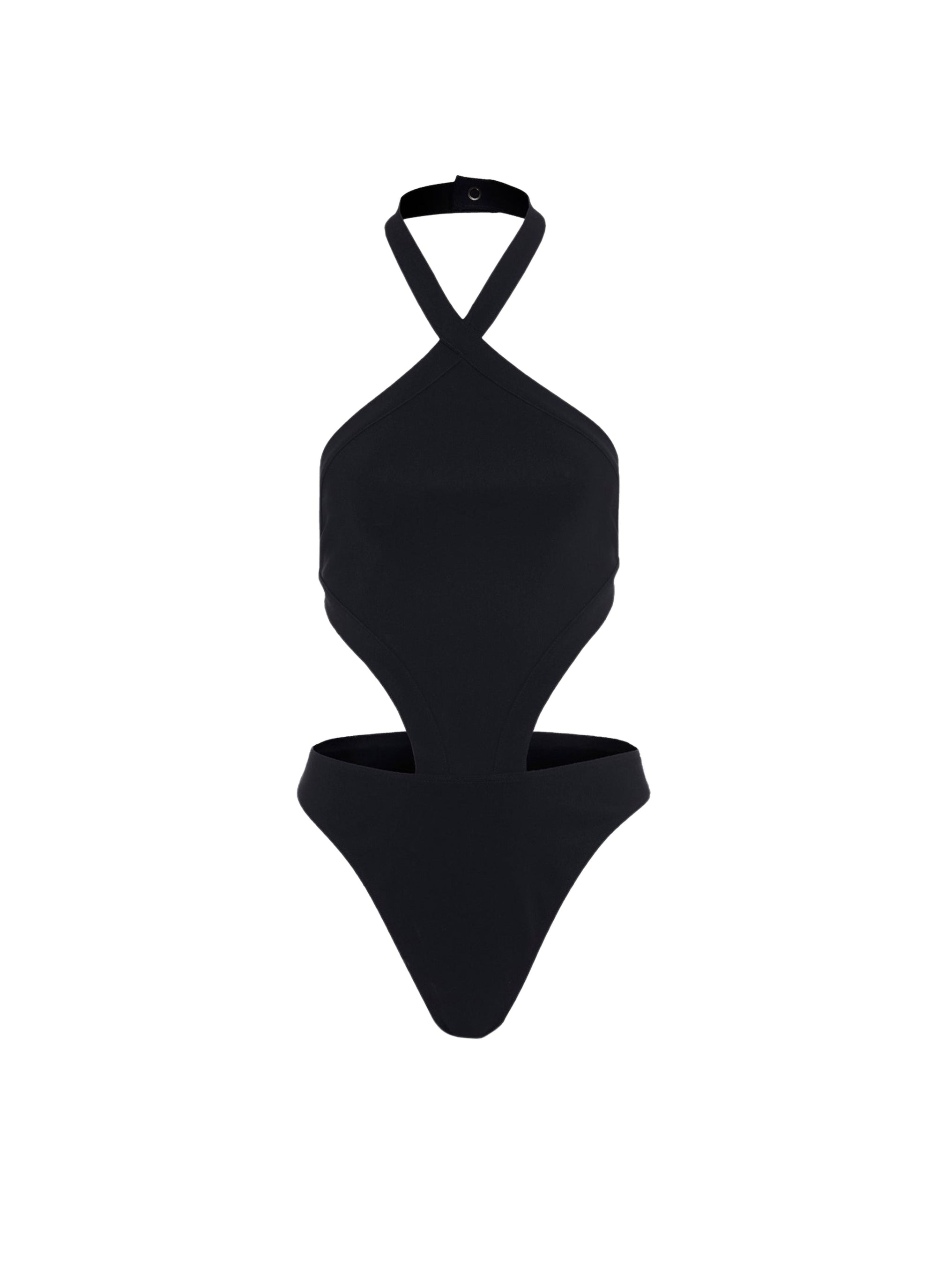 One-piece trikini swimming costume - Black Alaïa