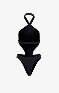 One-piece trikini swimming costume - Black Alaïa