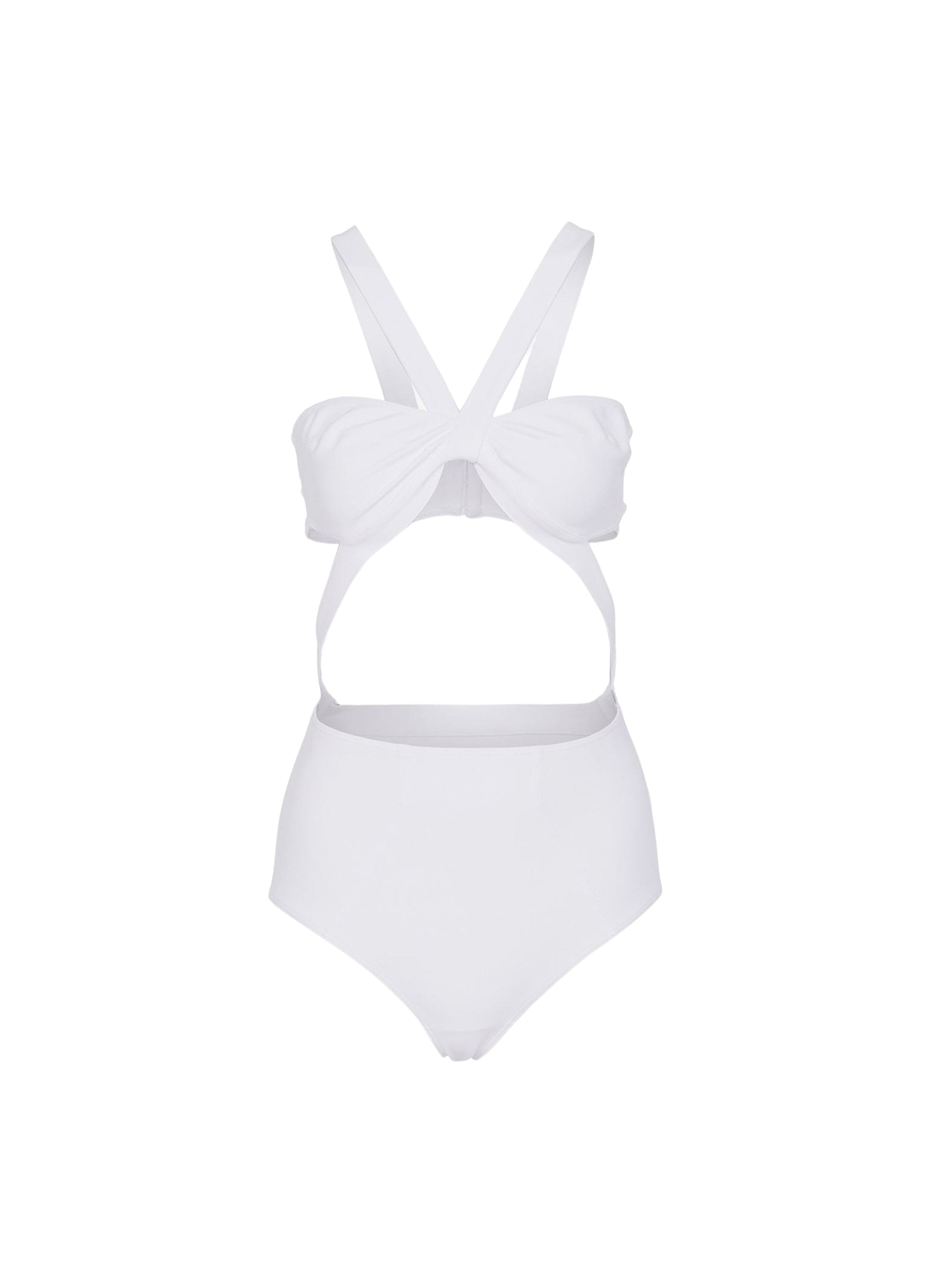 One-piece swimming costume bikini - White