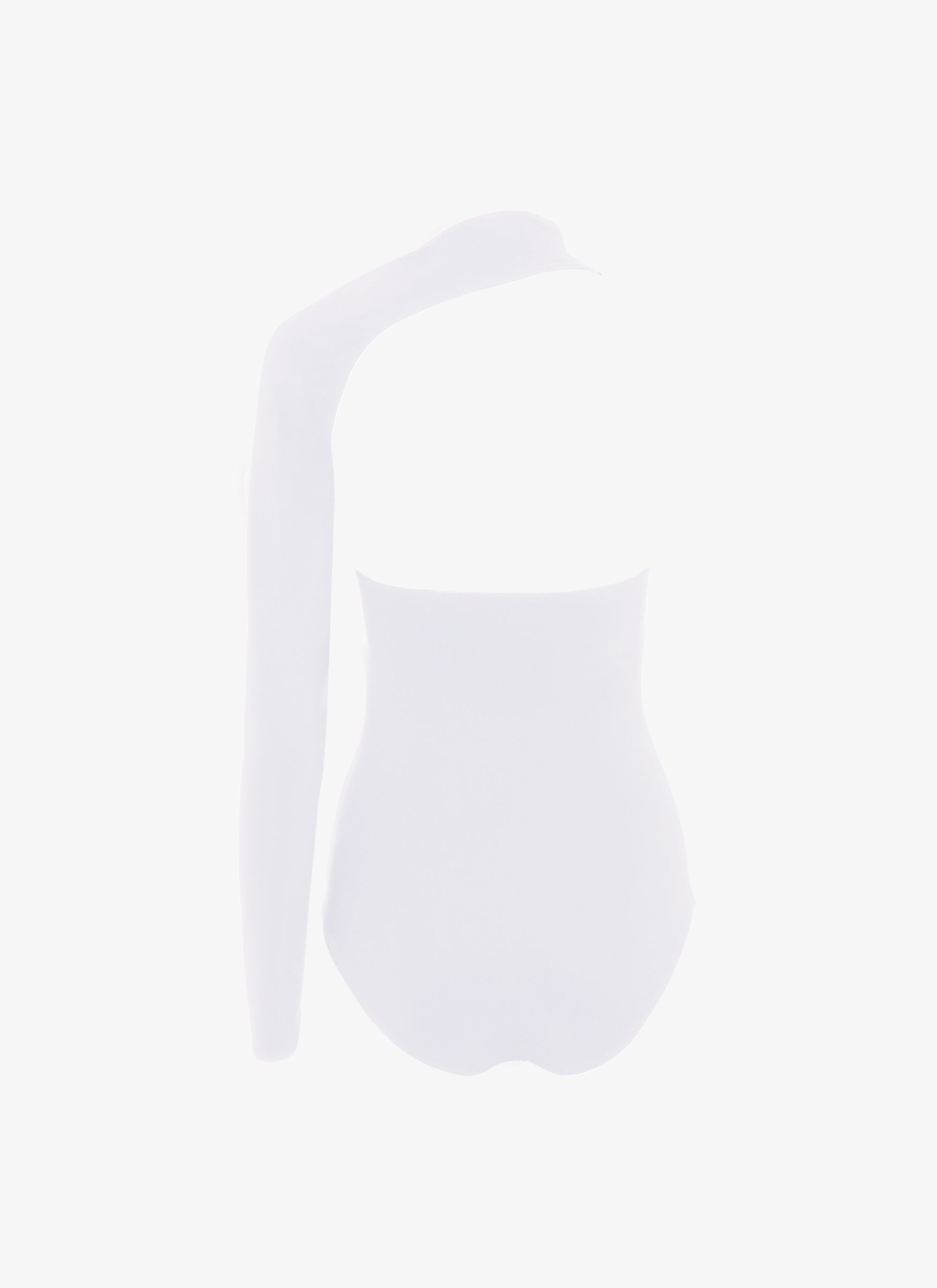 Asymmetric swimming costume - White