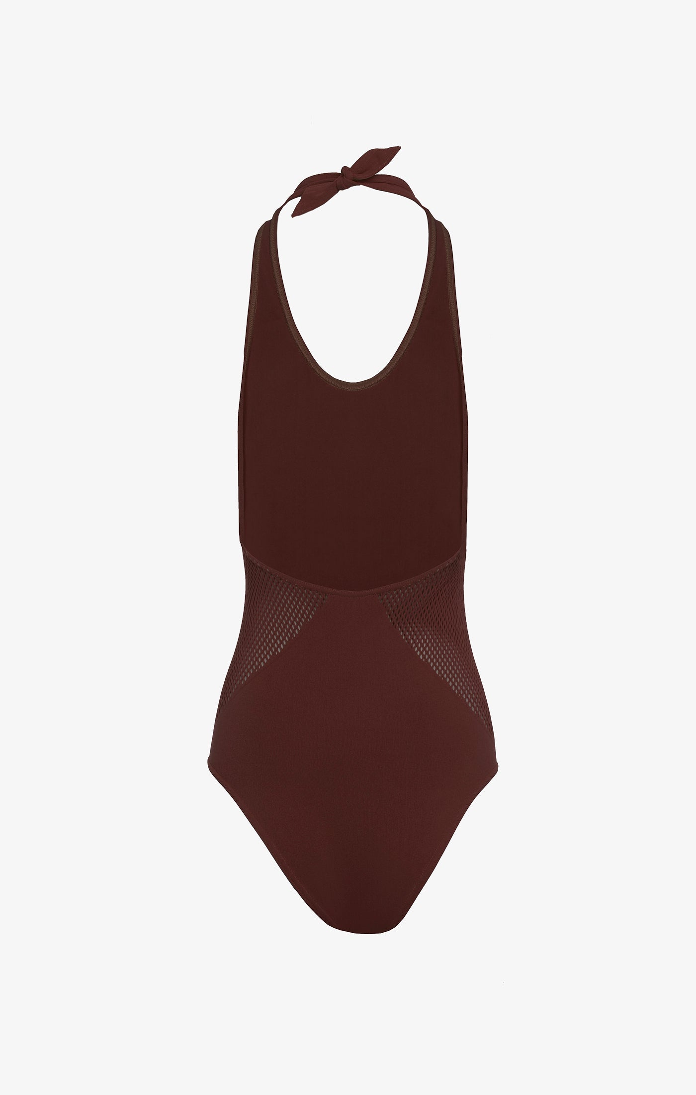 Maillot de bain une pièce dos nu sans coutures - Brun foncé