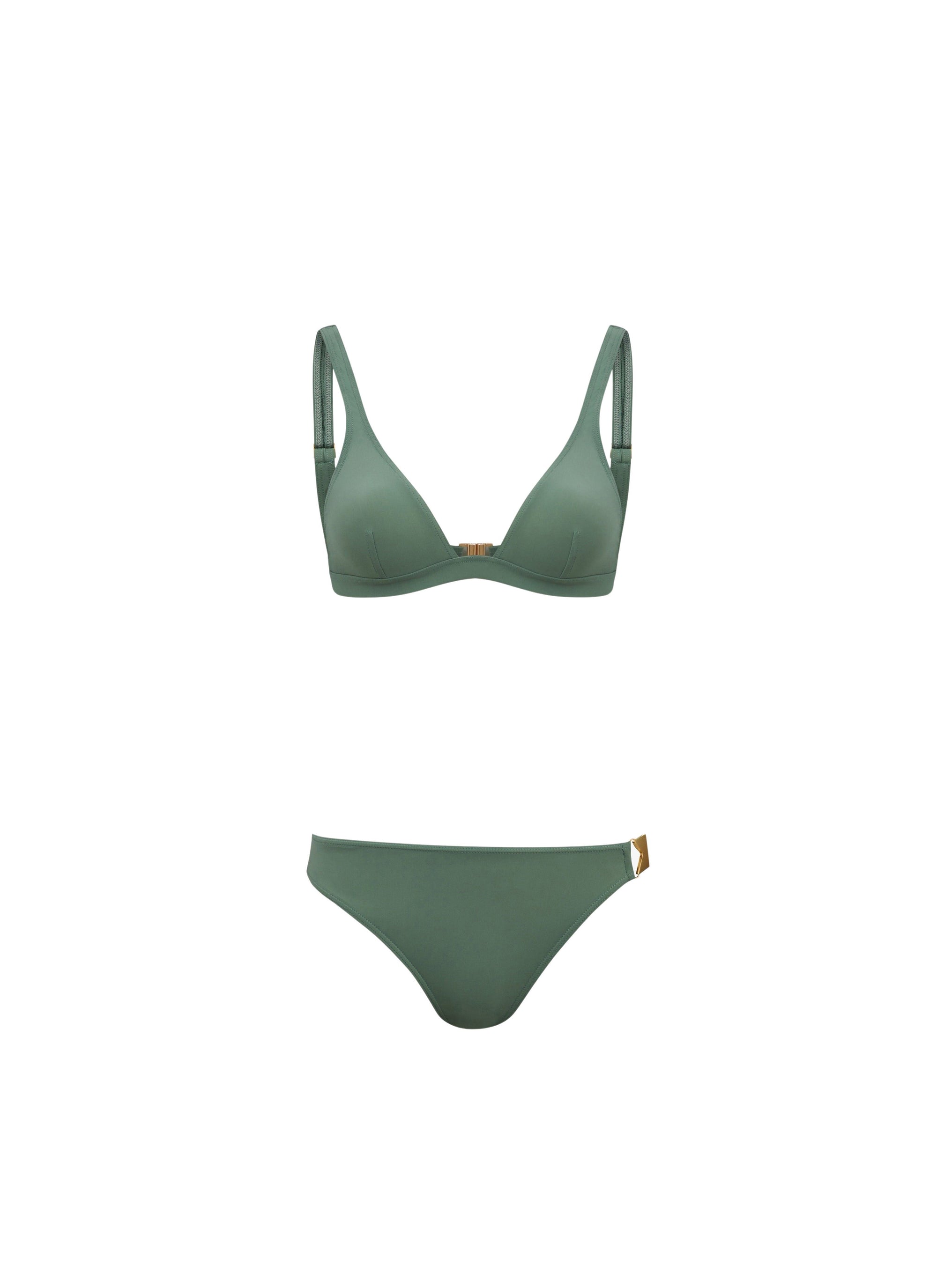 Maillot de bain triangle sculptant - Sauge