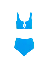 High waisted corset swimming costume - Azur
