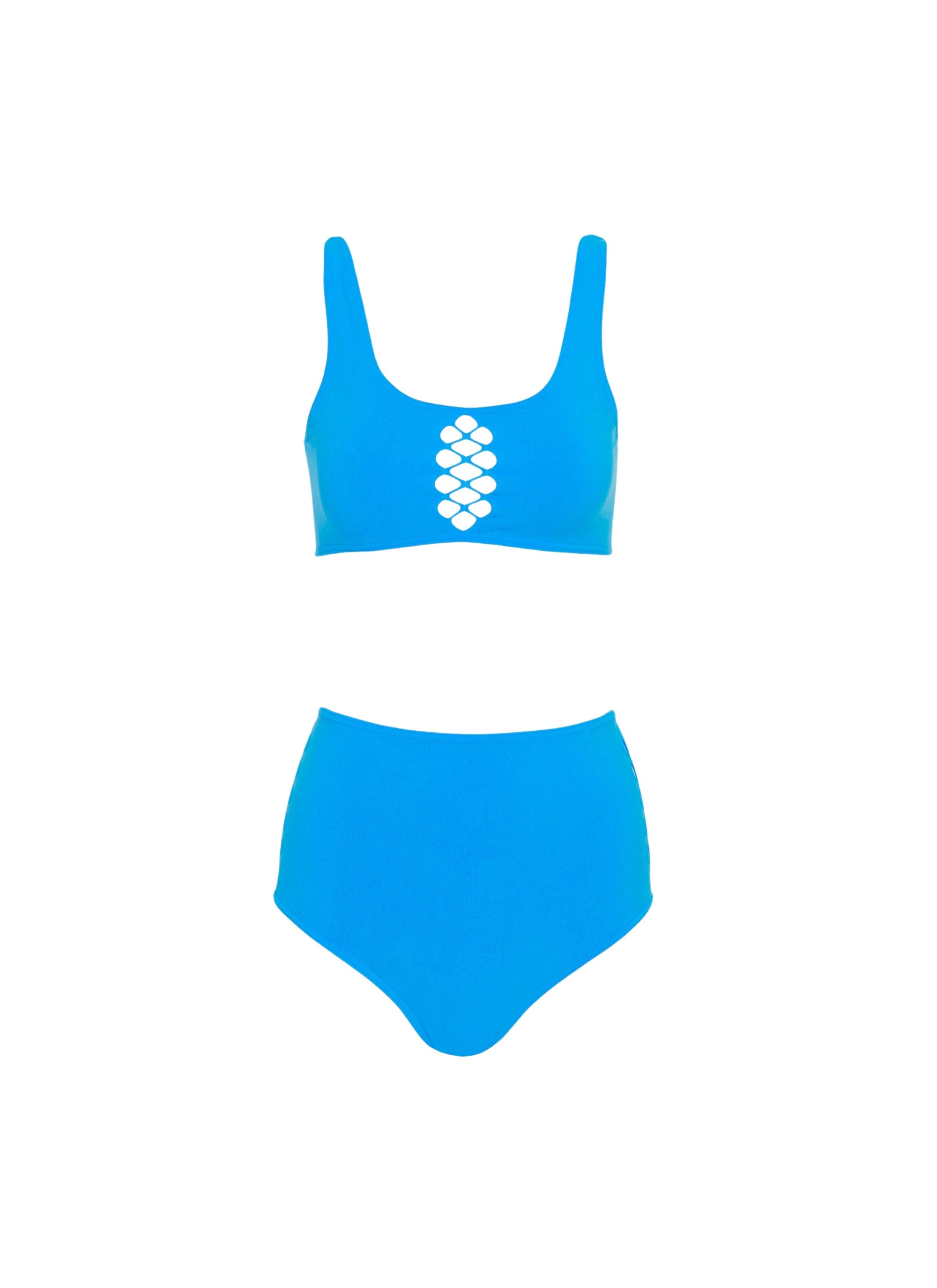 High waisted corset swimming costume - Azur