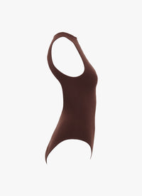 One-piece corset swimming costume - Dark brown