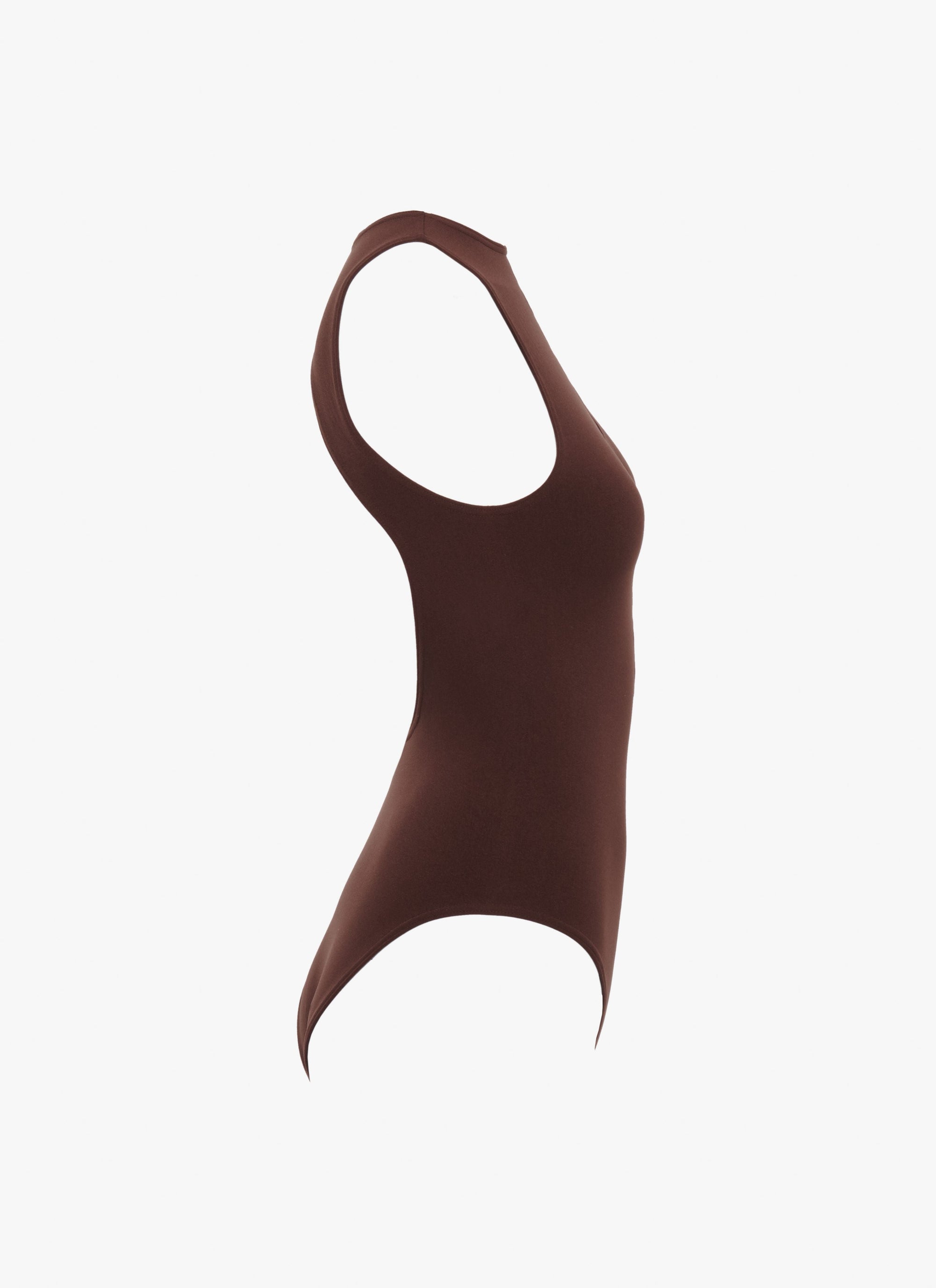 One-piece corset swimming costume - Dark brown
