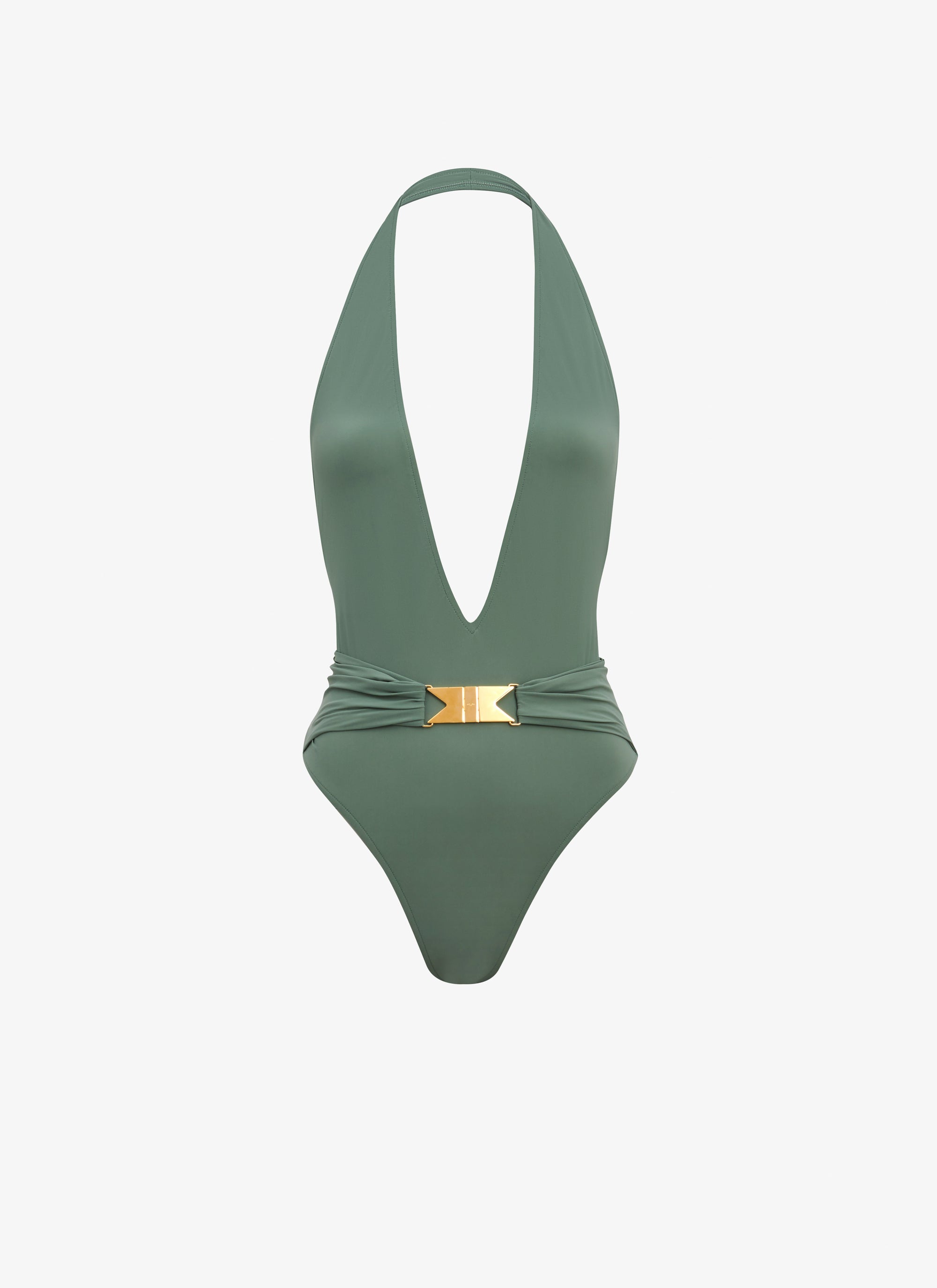 Sculpting Halter Swimsuit - Sage
