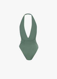 Sculpting Halter Swimsuit - Sage