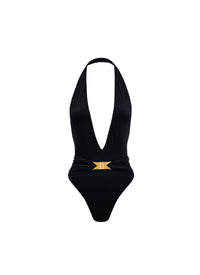 Sculpting Halter Swimsuit - Black Alaïa