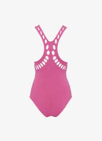 Laser one-piece swimming costume - Fluo Pink