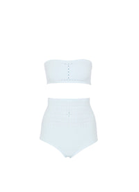 Seamless bikini swimming costume - Sky Blue