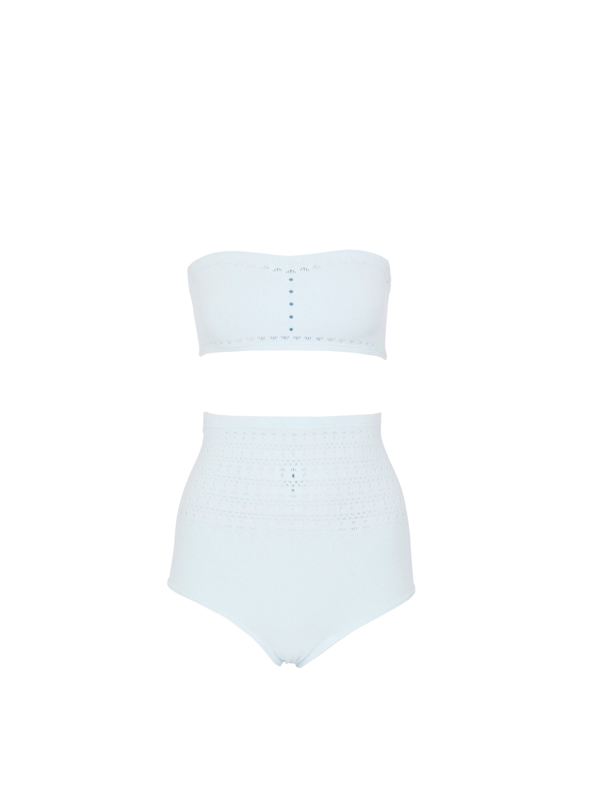 Seamless bikini swimming costume - Sky Blue