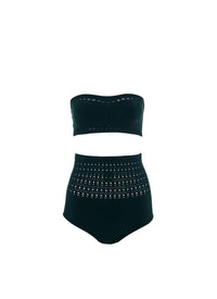 Seamless bikini swimming costume - Dark green