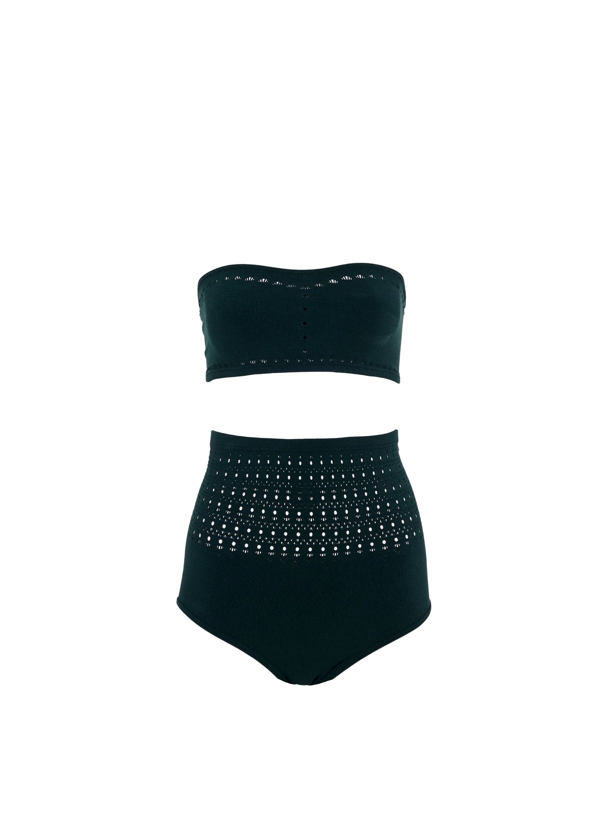 Seamless bikini swimming costume - Dark green