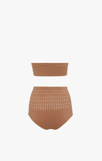 Maillot de bain bikini sans coutures - Camel foncé