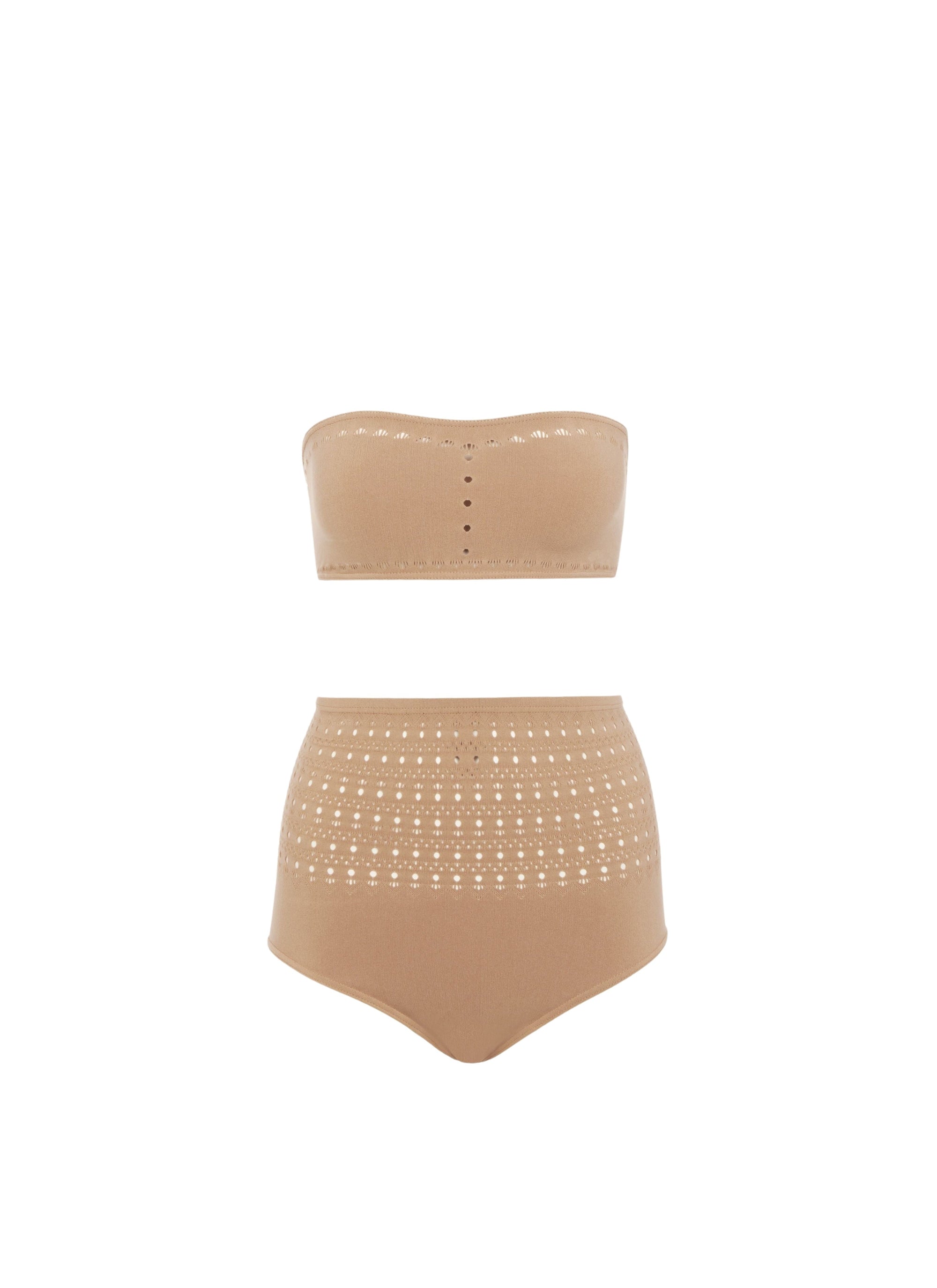 Maillot de bain bikini sans coutures - Camel foncé