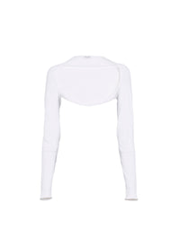 Bolero sans couture à manches longues perforées - Blanc Optique
