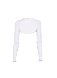Bolero à manches longues ajouré - Blanc Optique