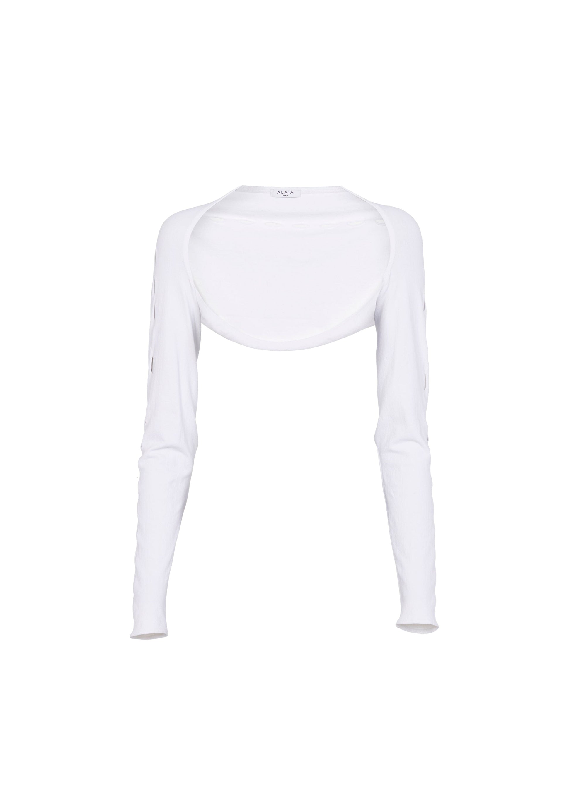 Bolero à manches longues ajouré - Blanc Optique