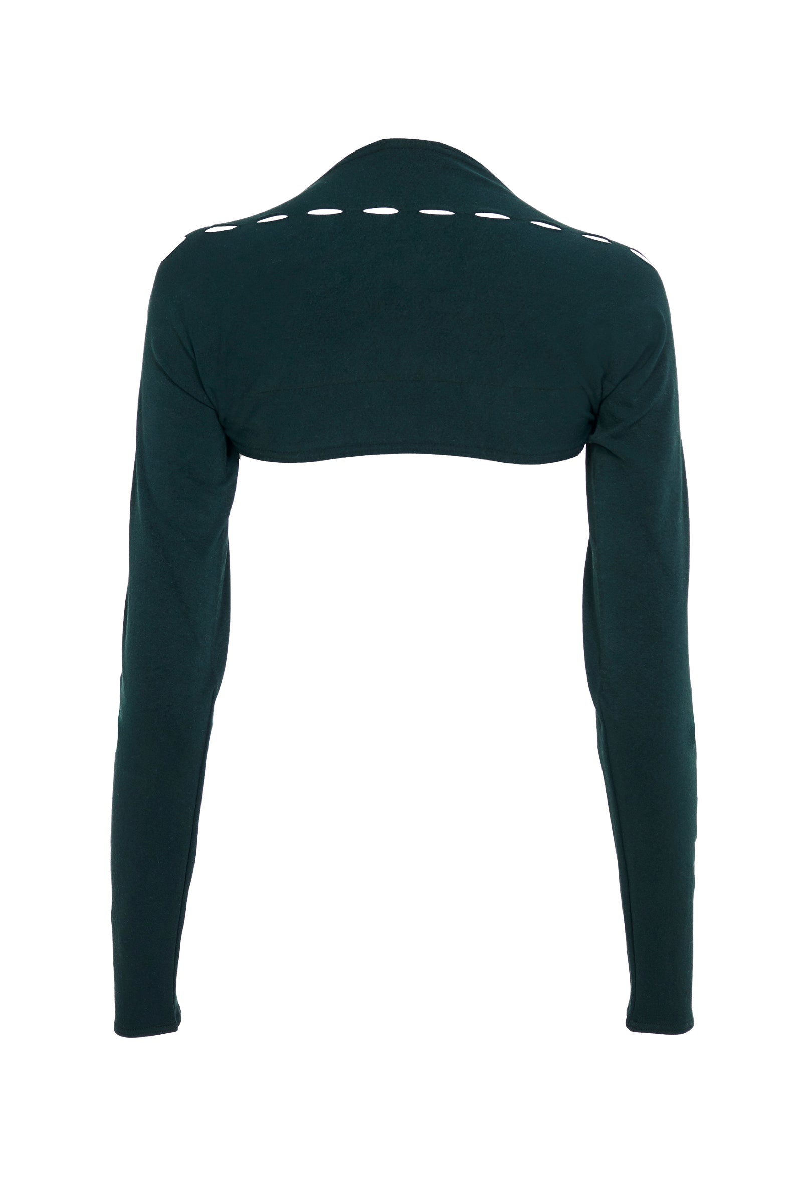 Bolero à manches longues ajouré - Vert Fonce