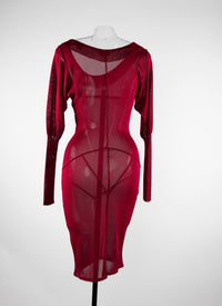 Regular sheer dress with long sleeves - Ruby