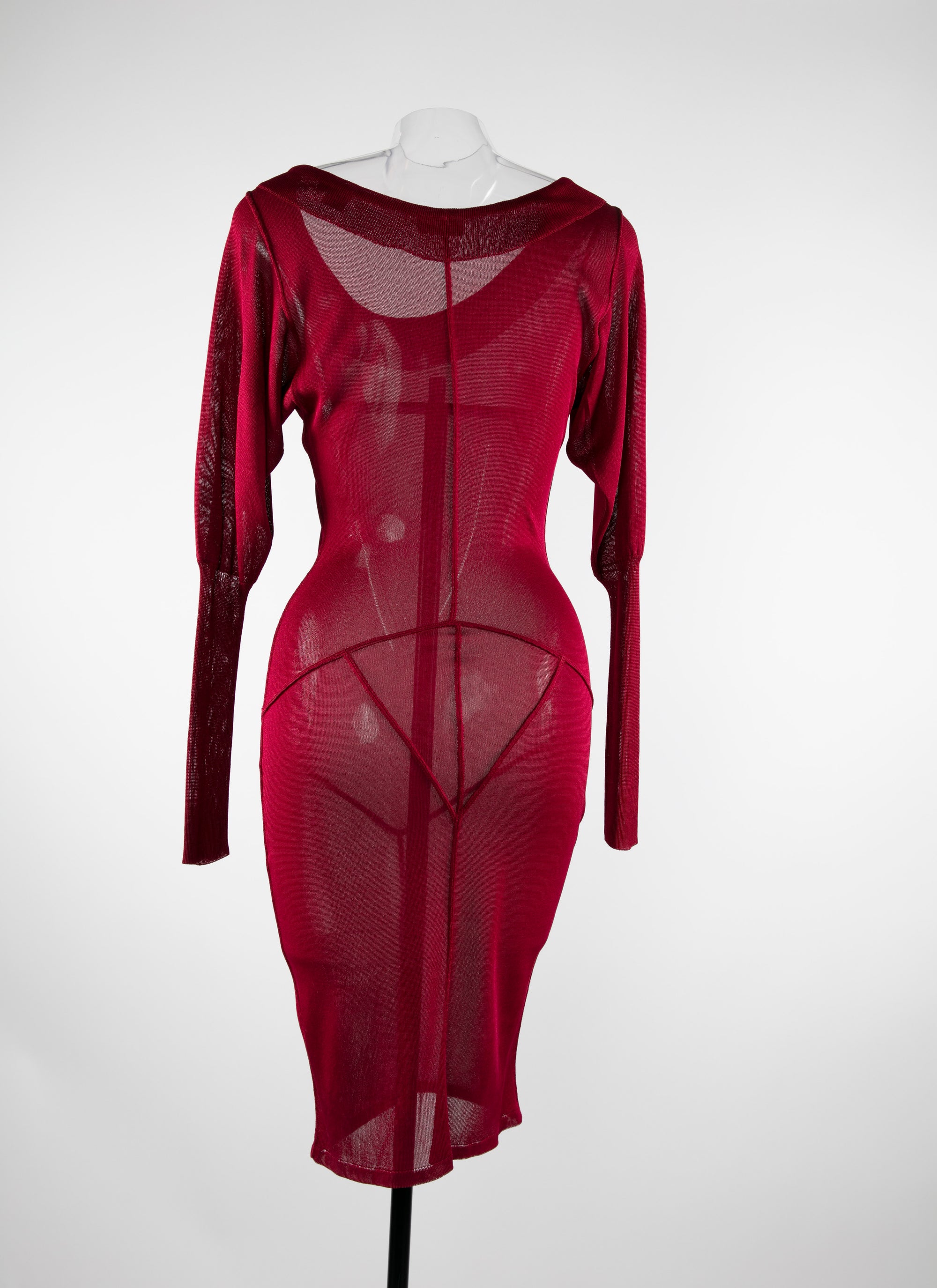 Regular sheer dress with long sleeves - Ruby