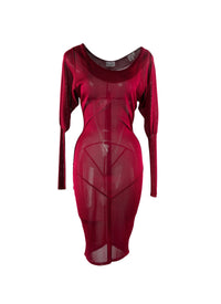 Regular sheer dress with long sleeves - Ruby