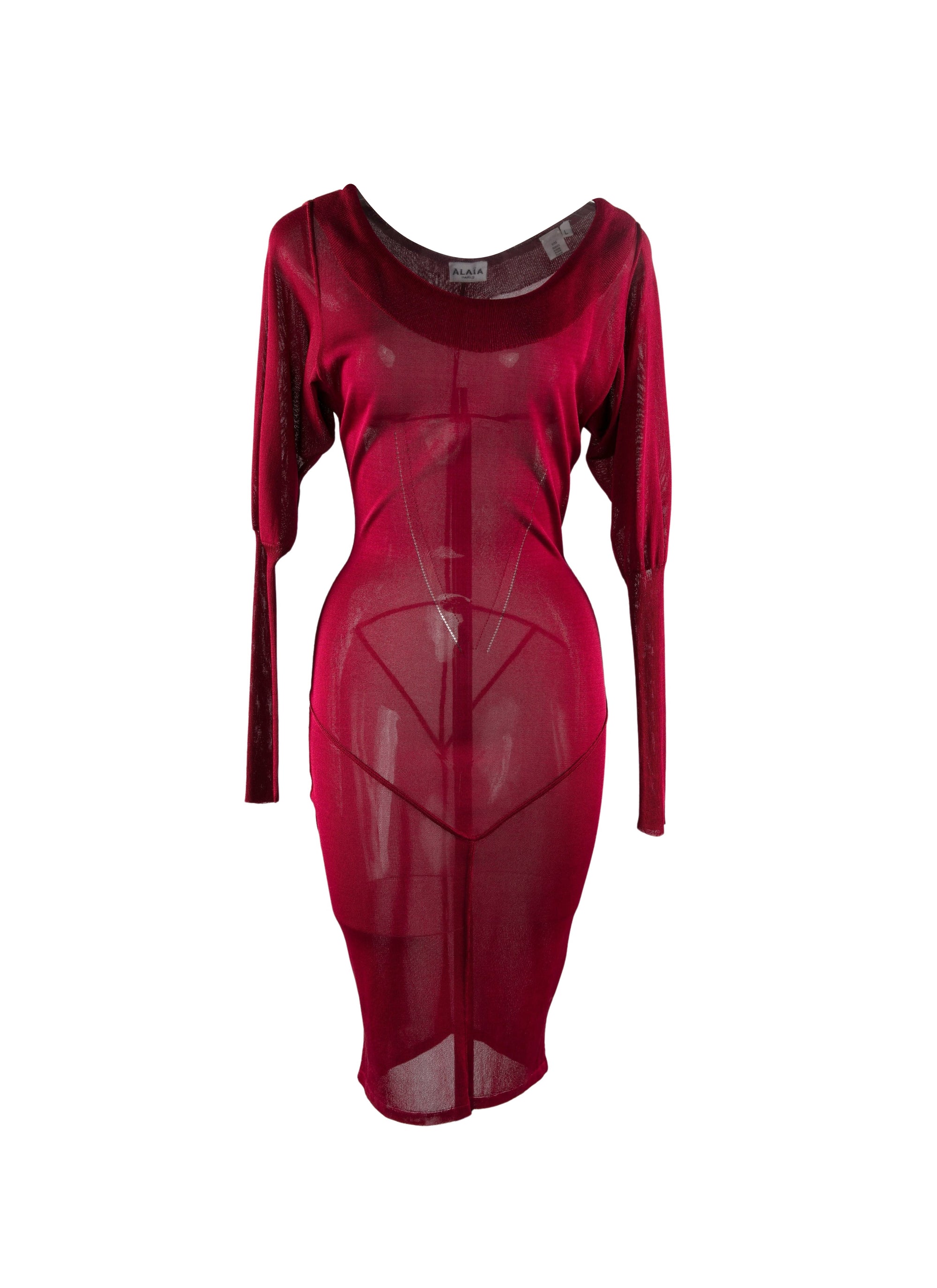Regular sheer dress with long sleeves - Ruby