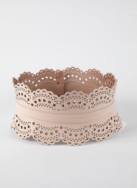 Ceinture corset perforée en cuir - Galet