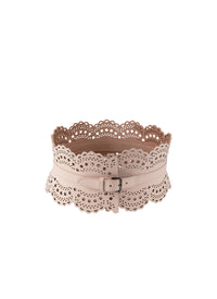 Ceinture corset ajourée en cuir - Galet