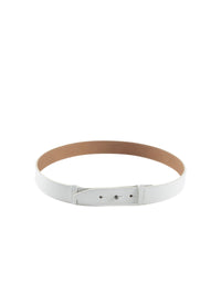Ceinture très fine en cuir - Blanc Optique