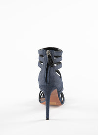 Sandales à talons haut multi brides - Bleu & Noir