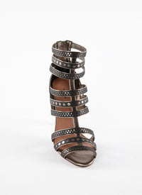 Sandales à talons haut multi brides - Noir & Argent