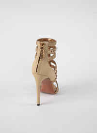 Sandales à talons haut multi brides - Cristal & Or