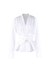 Tied corset shirt - White