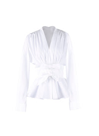 Tied corset shirt - White