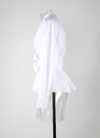 Tied corset shirt - White