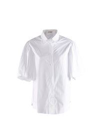 Classic short-sleeved flared shirt - White